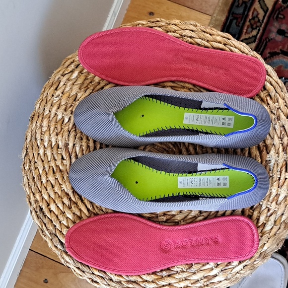 Rothy's Womens The Flat Rounded Toe Gray Knit Comfort Ballet Flats S-10‎ - Picture 8 of 8